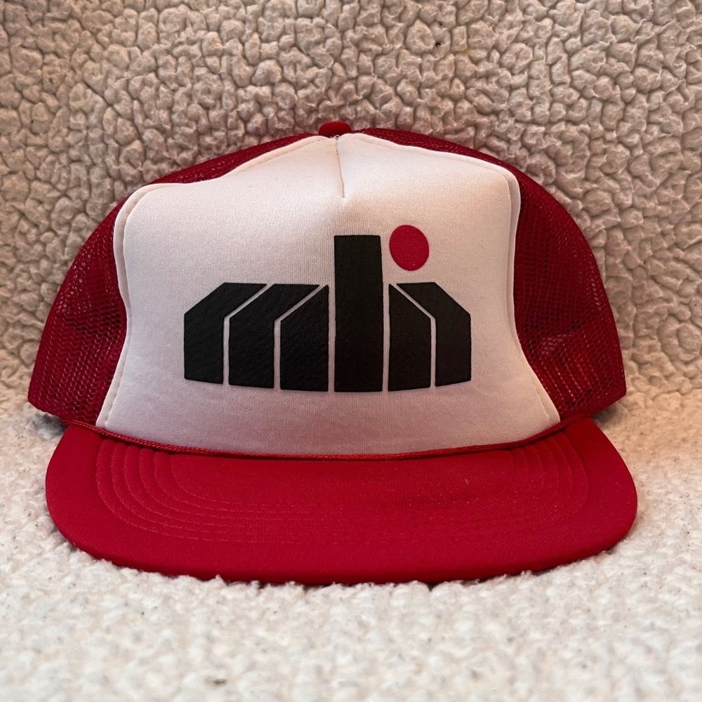 Vintage Red and White Mesh SnapBack Trucker Hat